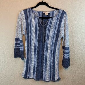 Christopher and Banks sz S lightweight tunic beach boho vaca stripes knitwear